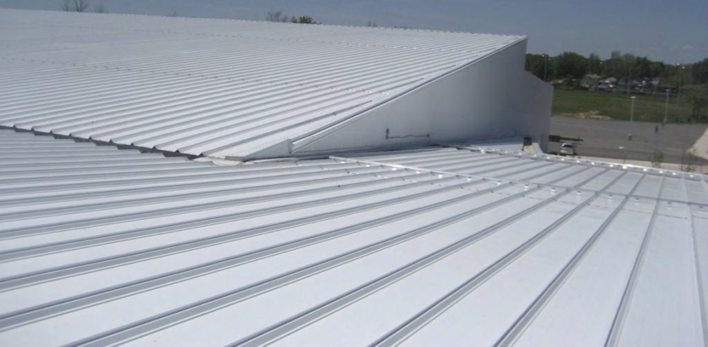 angled steel roof