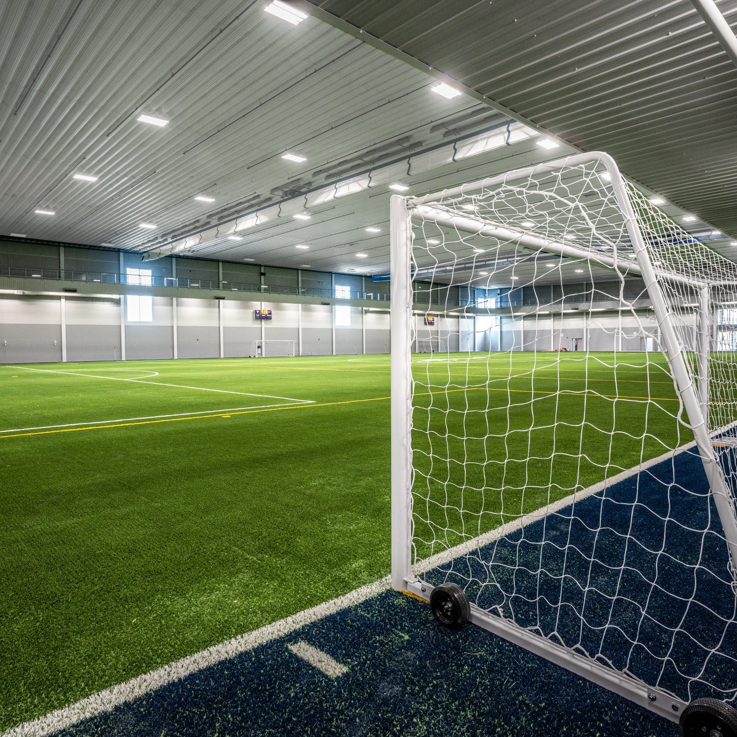 Soccer Net on field at Stade de Soccer