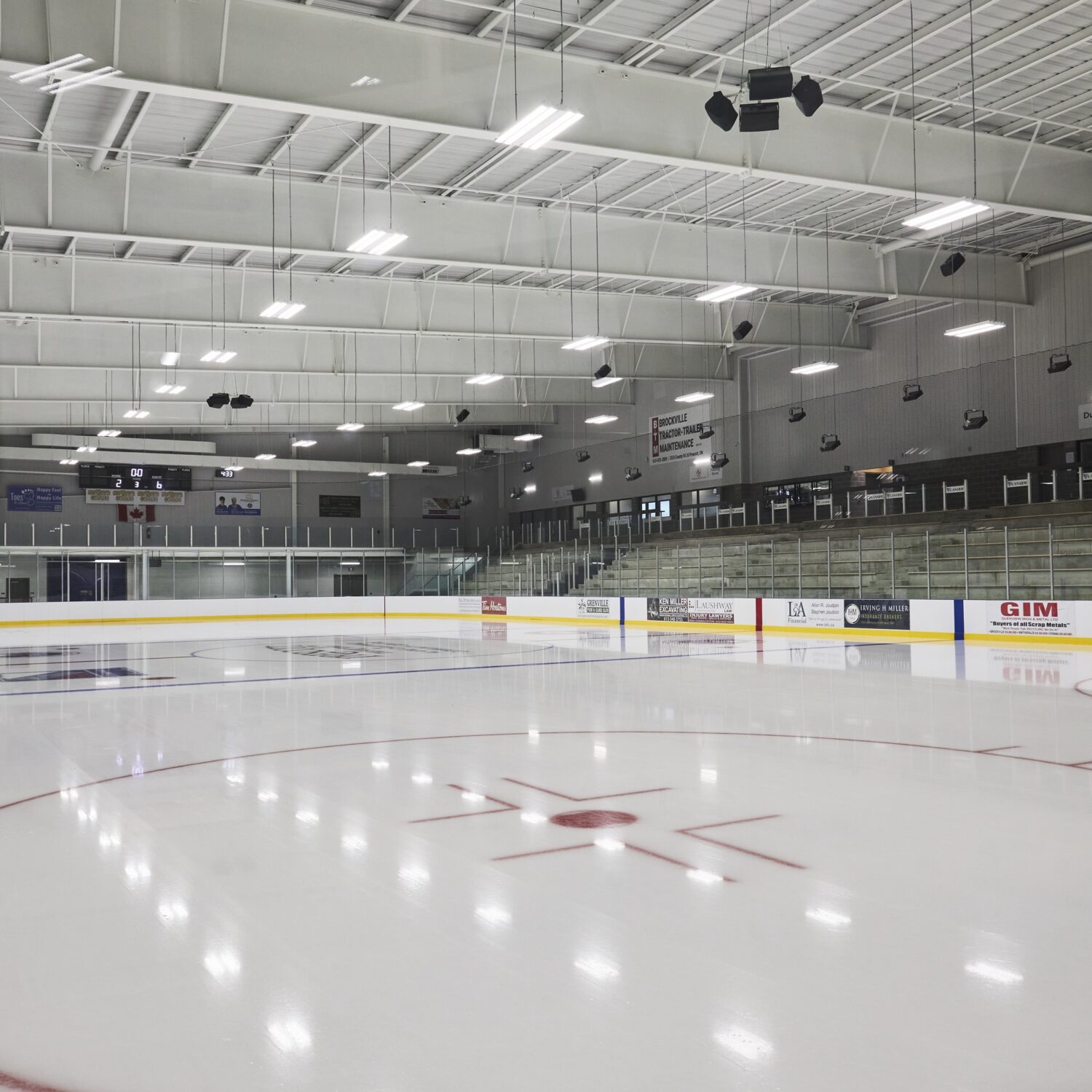 Close up of ice rink.