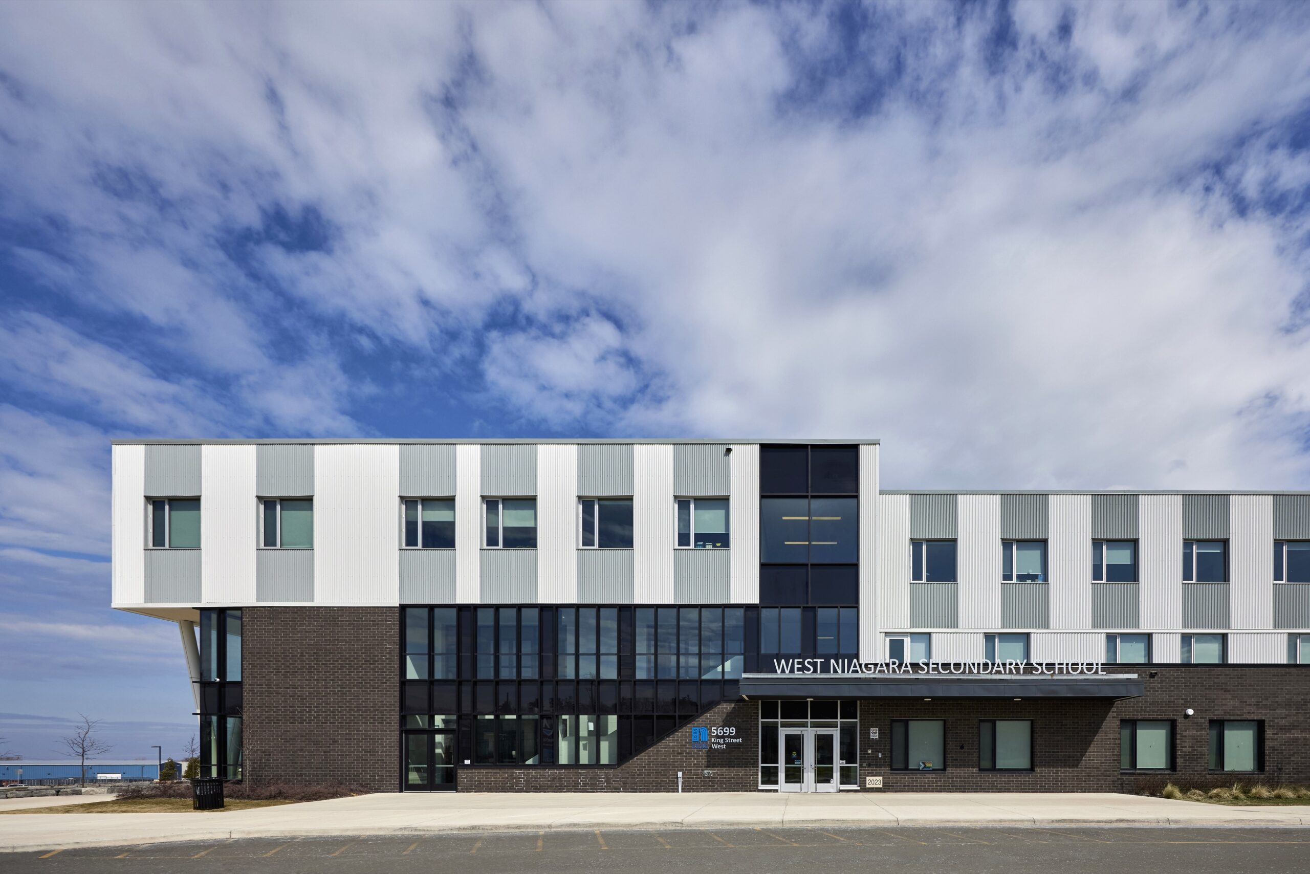Close up of West Niagara Secondary School front entrance