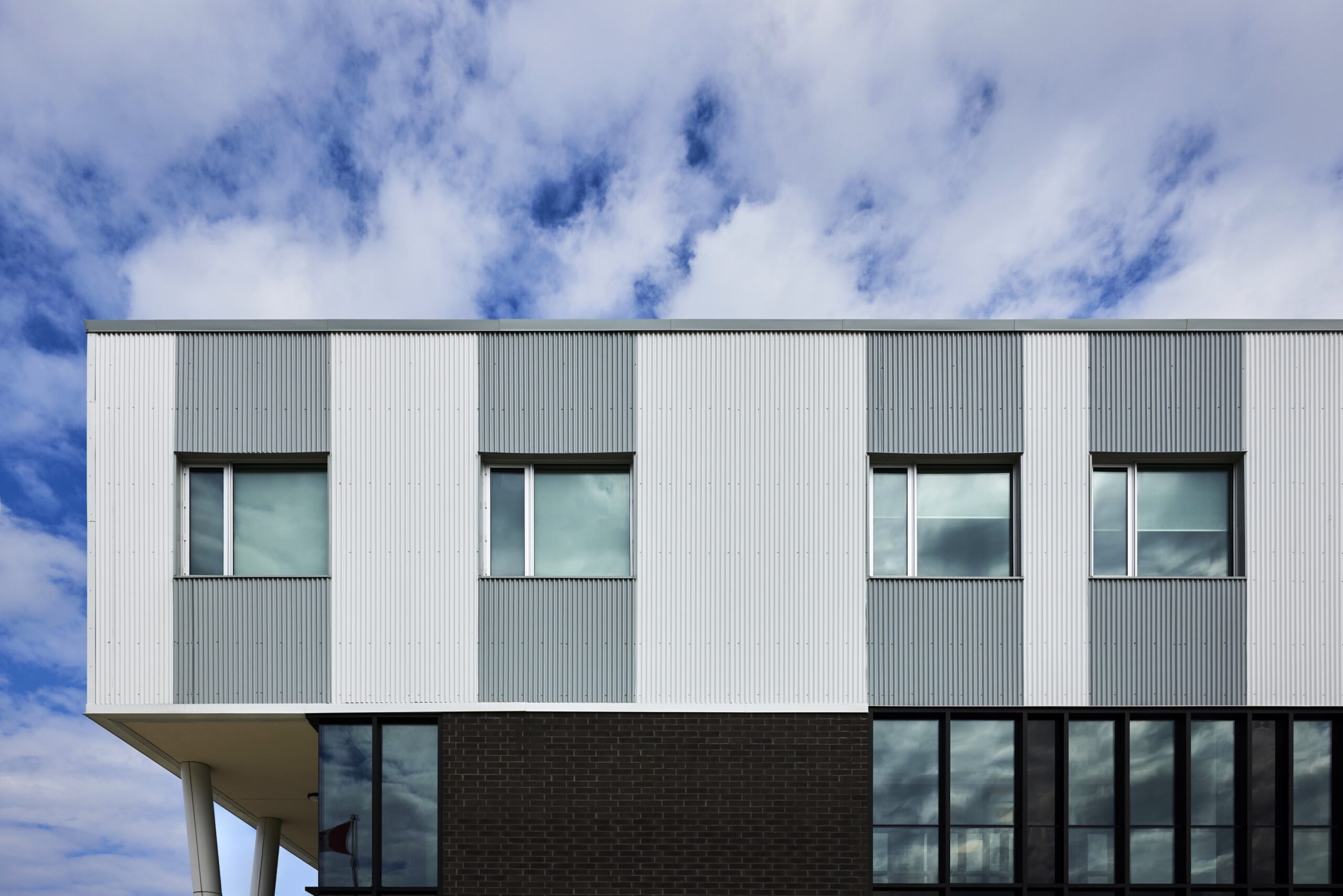 Close up of back facade of West Niagara Secondary School 